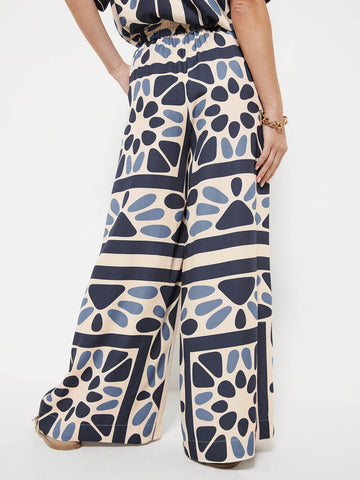 Sonicelife-Summer Vacation Style Unique Ethnic Print Loose Waist Elastic Pants