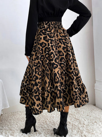 Sonicelife-Sexy Leopard Print High Waist Skirt