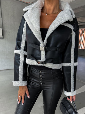 Sonicelife-Venetian Plush Leather Jacket