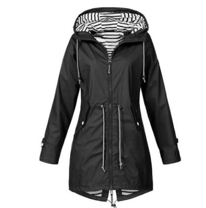 2023 Autumn Solid Color Women's Rain Jacket Coat Outdoor Hiking Jackets Female Waterproof Hooded Raincoat Windproof Clothes
