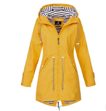 2023 Autumn Solid Color Women's Rain Jacket Coat Outdoor Hiking Jackets Female Waterproof Hooded Raincoat Windproof Clothes