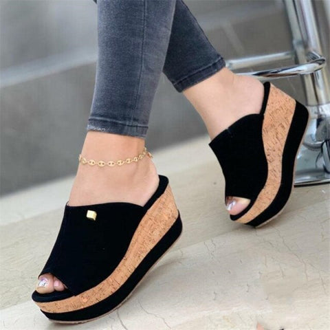 Sonicelife Wedge Sandals Women Shoes Summer Fashion Platform Slippers Woman Peep Toe Sandals High Heels Female Flip Flops Designer Slides