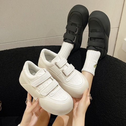 Sonicelife Shoes Autumn All-Match Casual Female Sneakers Round Toe Clogs Platform Flats Shallow Mouth Fall New Small Creepers Dress H