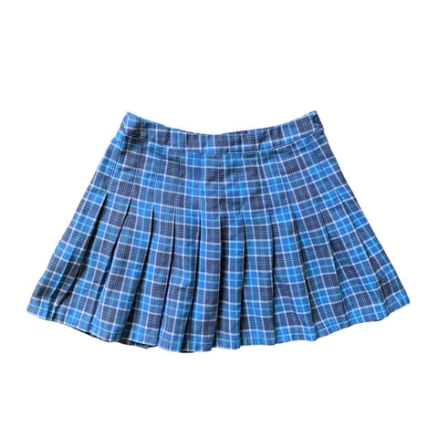 Sonicelife Y2k Summer Women's dress Fashion Academy girls chic and elegant aesthetic women A line mini blue plaid pleated skirt Hot Girl