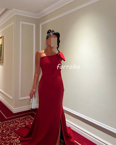 Sonicelife Customized Fashion Sizes Available Jersey Pleat Ruched Mermaid One-shoulder Long Dresses Bespoke Occasion Dresses Exquisite (PRE-ORDER)