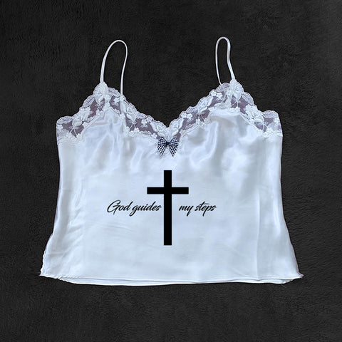 Sonicelife Letter suspenders cross print gothic rock aesthetic Y2K crop tops emo girl harajuku grunge punk retro street casual women's tops
