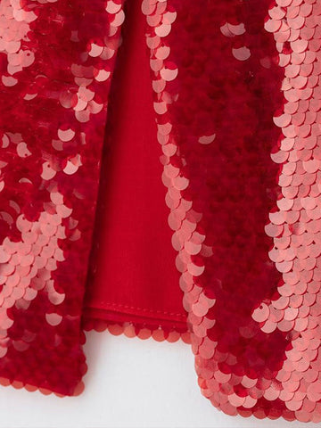 Sonicelife Fashion Red Sequins Skirt For Women Solid Long High Waist Skirt 2025 New Year Christmas Lady Street New Dress