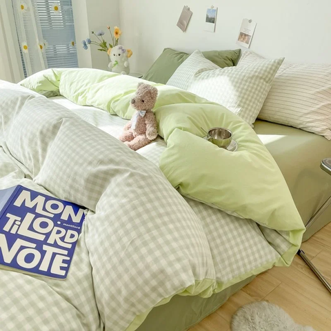 Sonicelife INS Blue And White Cow Stripe Cartoon Bedding Set Cute Animal Quilt Cover Soft High Quality Polyester Sheet Bedroom Decor