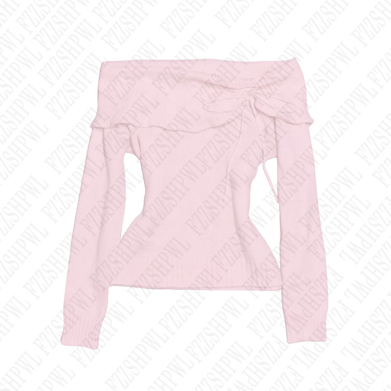 Sonicelife Sweet Pink suit Aesthetic Cute Bow Sexy lace Long Sleeve Crop Tops Harajuku Emo Girls Y2K Mini Skirt Fashion women's Streetwear