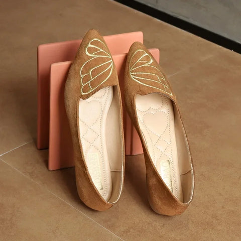 Sonicelife 2025   Hot Sale Ladies Shoes Shallow Fashion Embroidery Daily Flats Sexy Pointed Toe Low Heels Zapatos Flat Shoes