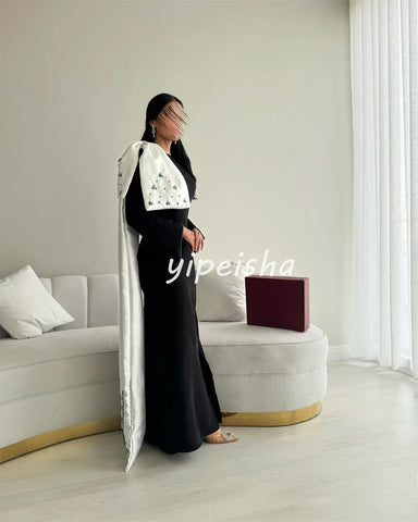 Sonicelife Customized Elegant Fashion Jersey Beading Rhinestone Bow A-line Scoop Neck Long Dresses Bespoke Occasion Dresses Classic Casual (PRE-ORDER)