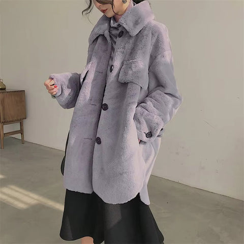 christmas outfit Sonicelife Autumn Winter Oversized Thick Warm Soft Faux Fur Shirt Women Long Sleeve Loose Casual Soft Fluffy Jacket Coat 2025