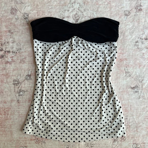 Sonicelife Aesthetic Crop Top 2000s Women T shirt Kawaii Harajuku Slim Caims Sling Punk Streetwear Polka Dot Vintage Graphic Tank Tops Y2k