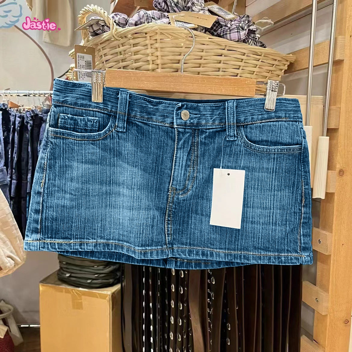 Sonicelife 2025 Summer Women Blue Denim Skirts Vintage High Waist Pockets Mini Skirts Female Y2k Streetwear Slim Bottoms