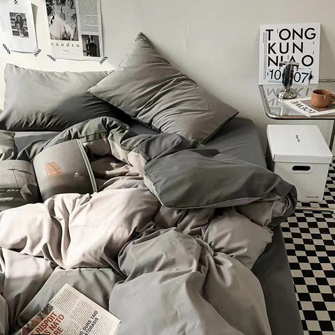 Sonicelife Ins Nordic Black Dot Bedding Set Flat Bed Sheet Duvet Cover Twin Full Queen Nordic Bed Linen Boy Girl Bedding Sets