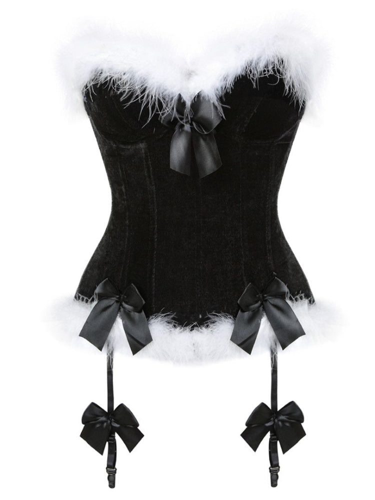 Sonicelife Christmas Mall Gothic Corset Crop Tank Tops Women Streetwear Sexy Bow Patchwork Vest Hotsweet Y2k E-girl Rave Outfits