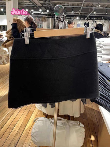 Sonicelife 2025 New Lace Trim Straight Mini Skirt Shorts Woman Spring High Waist Fashion Short Casual Streetwear Preppy Style Y2k Skirts