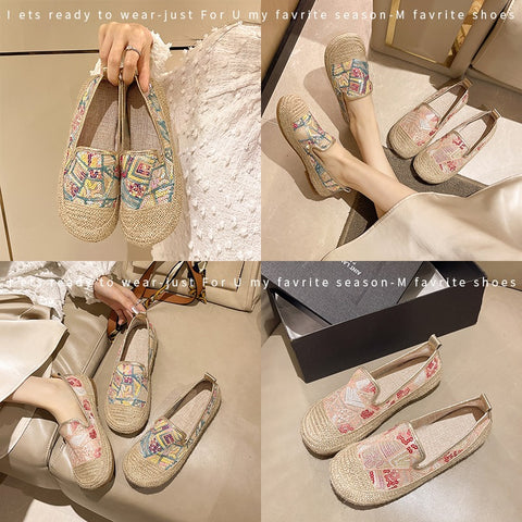Sonicelife Bling Glitter bohemian fisherman shoes women 2025  paillette moccasins woman flats hemp soft soled mixed color sneakers loafers