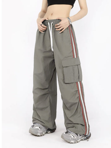 Sonicelife Vintage Side Striped Baggy Cargo Sweatpants