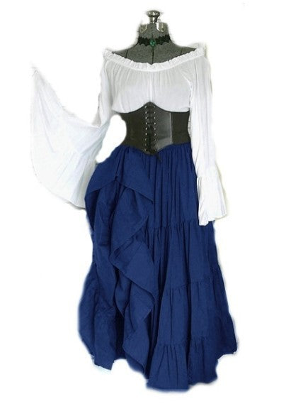 costume ideas 2024 New Party Long Sleeve Dress Women's Renaissance Medieval Costume