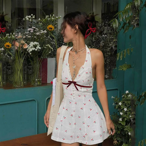 Sonicelife Y2k Dresses Sexy Women Clothes Harajuku Tank Bow Kpop Sweet Femmes High waist Mini Dress Punk Korea Fashion 2000s Gothic Dress