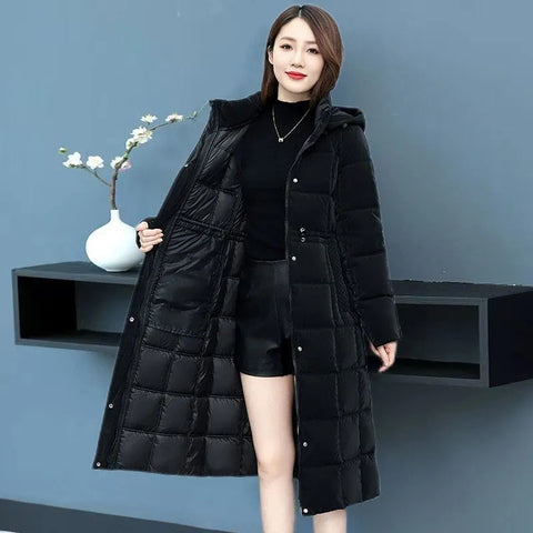 Sonicelife Warm Women Winter Hoodies Parkas Jacket Casual Thick Elegants Abrigos Quilted Overcoat Korean Slim New Cotton Padded Parcas Coat