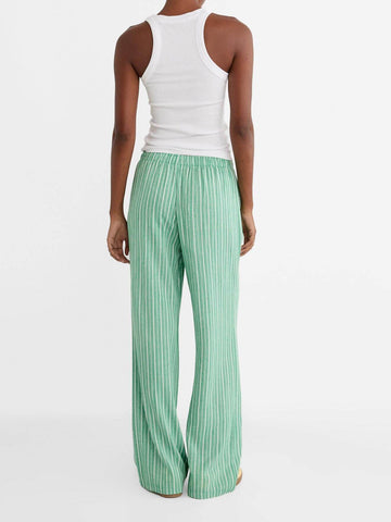 Sonicelife-Striped Loose Wide-Leg Pants