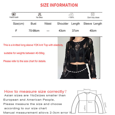 Sonicelife Perforated Hole Hollow Out Y2K T-shirts Batwing Sleeve Knitted Blouse Vintage Thin American Style Girlish Loose Streetwear Top