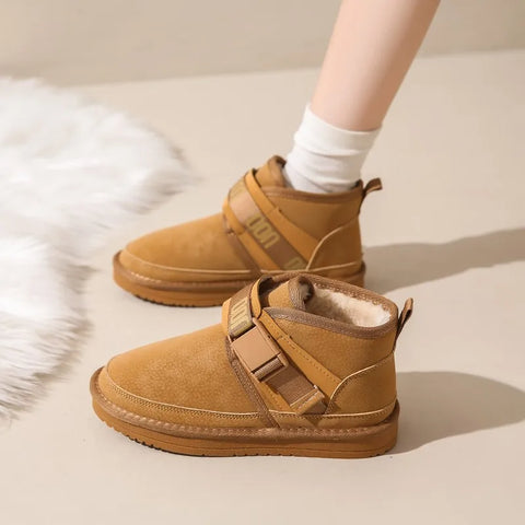 Sonicelife 2025  New Classic Thickened Fluff Women's Snow Boots Comfortable Warm Ankle Boots  Winter  Shoes Chunky Botas Mujer