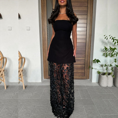 Sonicelife Customized Simple Jersey Pleat A-line Strapless Midi Dresses Bespoke Occasion Dresses Classic Exquisite Modern Style Pastrol Uni (PRE-ORDER)