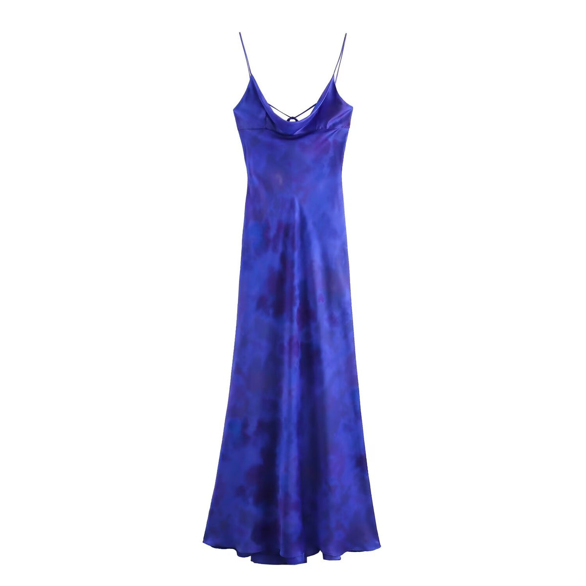 Sonicelife Women's Camisole Dress with V-neck and Backless Lace Up Design Fashionable and Sexy Commuting Temperament Midi Dress New