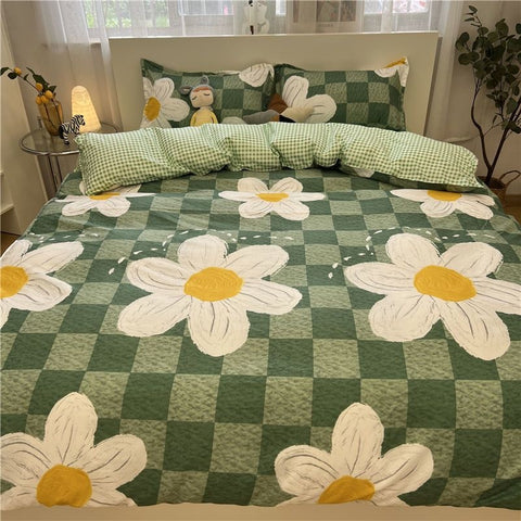 Sonicelife Ins Style Fashion Butterfly Bedding Set For Girls Boys Double Size Flat Sheet Duvet Cover Pillowcase Bed Linen Home Textile