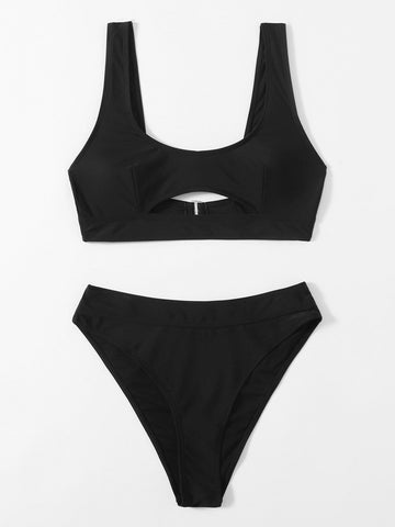 Sonicelife Cut-out High Waisted Bikini Swimsuit