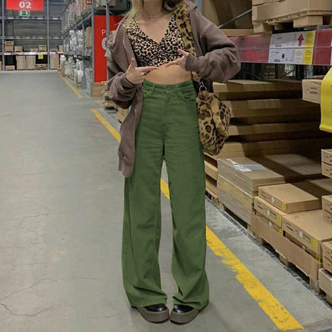 Sonicelife Street High Waist Corduroy Pants