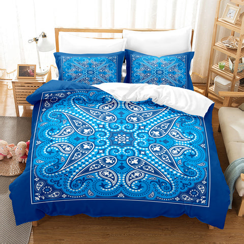 Sonicelife 3pcs Bohemian Style Polyester Duvet Cover Set 3D Print Bedding Set, Soft Comfortable Paisley Duvet Cover