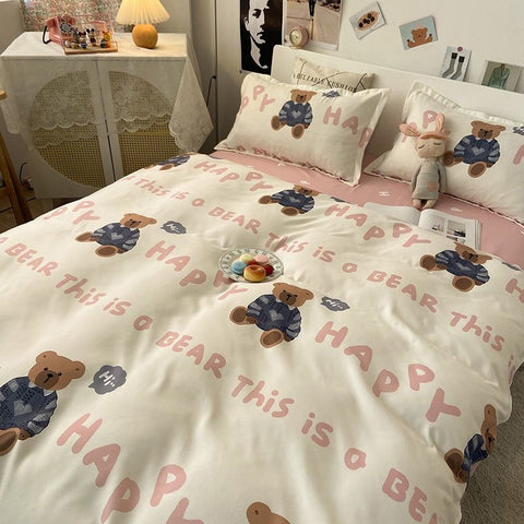 Sonicelife Ins Nordic Pastoral Style blue Floral Duvet Cover With Pillow Case Princess Bed Sheet Kids Girls Bedding Set King Queen Cute