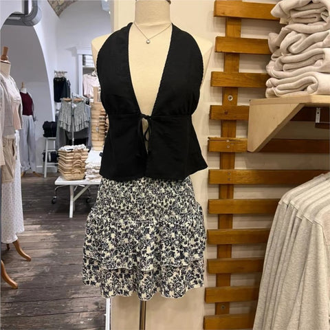Sonicelife Sweet Floral Print Pleat Short Skirt For Women's Summer 2025 New Elastic High Waist A-line Fashion Bohemian Fluffy Skirt Y2K