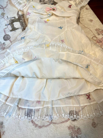 Sonicelife Summer Y2k Dresses Women Clothes Sweet Girl Cute White Korea Slim 2000s Lace Bow Short Dress Kawaii Harajuku Femme Gothic Dress