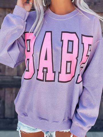 Sonicelife-Alphabet Loose Rib Sweatshirt