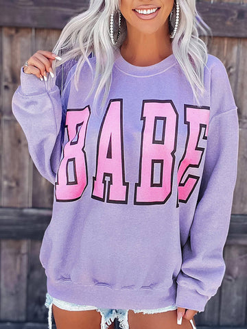 Sonicelife-Alphabet Loose Rib Sweatshirt