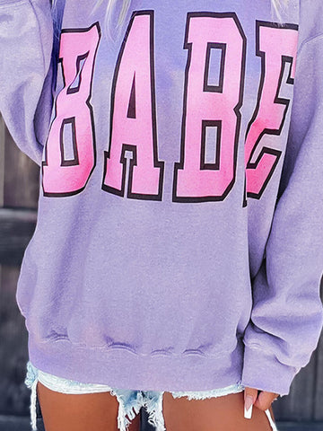 Sonicelife-Alphabet Loose Rib Sweatshirt