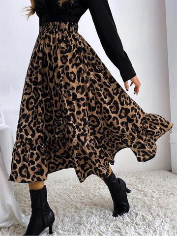 Sonicelife-Sexy Leopard Print High Waist Skirt