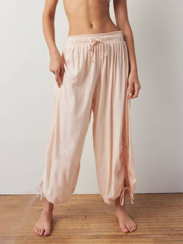 Sonicelife-Casual Drawstring Home Slouchy Pants