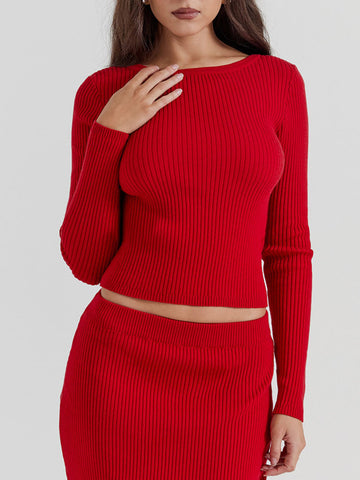 Sonicelife-Scarlet Cashmere Blend Bow Sweater