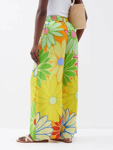 Sonicelife-Fashion Floral Print Loose Wide Leg Pant