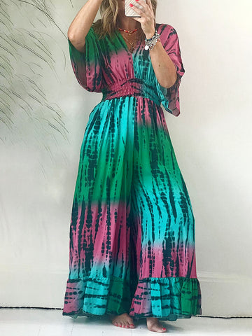 Sonicelife-Tie Dye Rainbow Jumpsuit