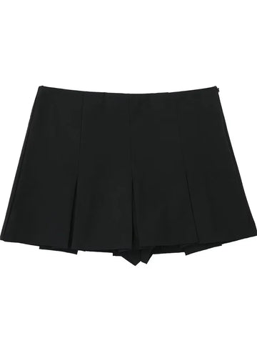 Sonicelife Fashion Women's High Waist Shorts Skirts Pleated Skirt Shorts Women Striped Bermuda Shorts Woman Casual Mini Shorts