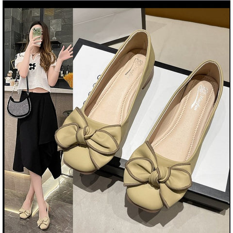 Sonicelife 2025 Shoes Woman Flats Shallow Mouth Dress PU Med Rubber Basic   Shoes