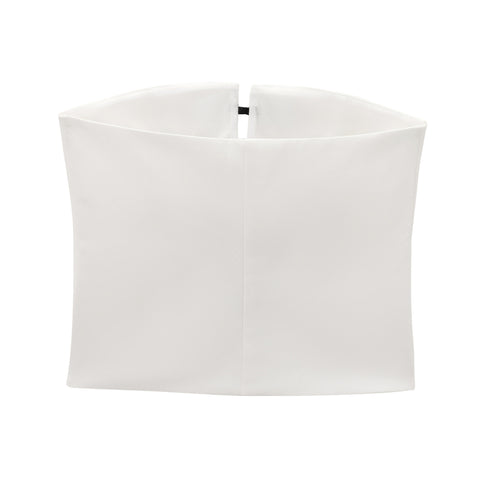 Sonicelife Women's New Strapless Wrapped Chest Top with Bow Tie Decoration for a Sweet and Elegant Inner Style