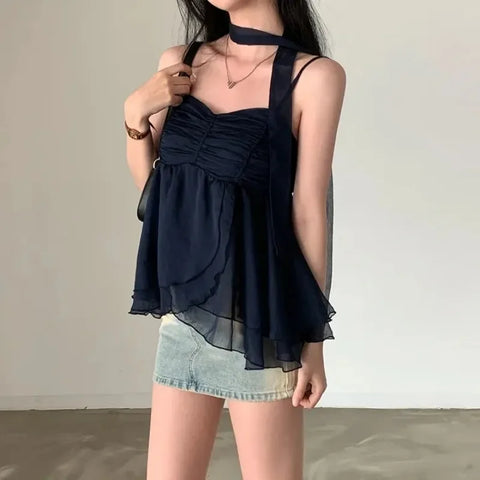 Sonicelife 2000s Aesthetic Sleeveless Solid Tops Hot Girls Korean Fashion Sweet Tank Top Summer Casual Basic Pure Color Camis Woman Chic